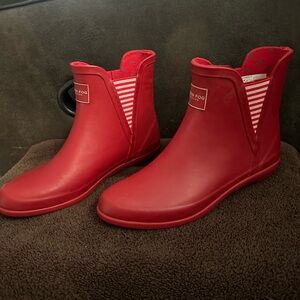 Red Women's Ankle Rain Boots